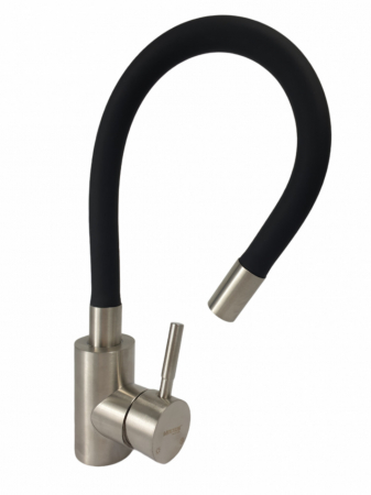 Baterie bucatarie MIXXUS SUS-011 REFL BLACK din otel inoxidabil, Monocomanda, Racorduri incluse [1]