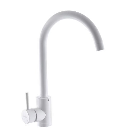 Baterie bucatarie MIXXUS SUS-011WHITE din otel inoxidabil, Monocomanda, Racorduri incluse [0]