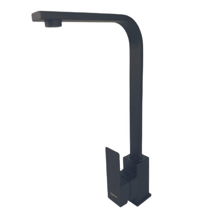 Baterie bucatarie MIXXUS KUB-011 BLACK din otel inoxidabil, Monocomanda, Racorduri incluse [3]