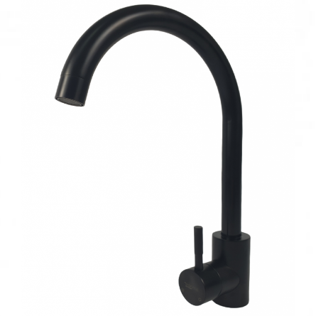 Baterie bucatarie MIXXUS SUS-011 BLACK din otel inoxidabil, Monocomanda, Racorduri incluse [2]