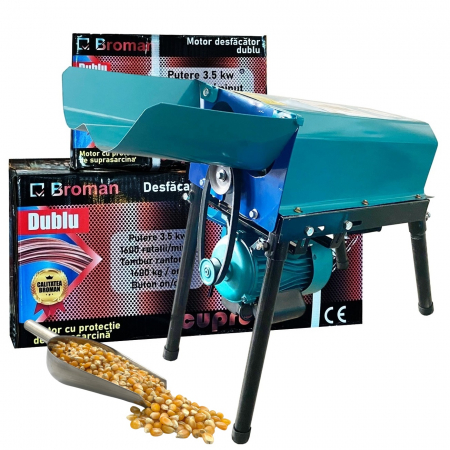 Batoze - mori desfacat porumb - Batoza de porumb Broman dubla, 3500 W, 1600 kg/h, tambur ranforsat