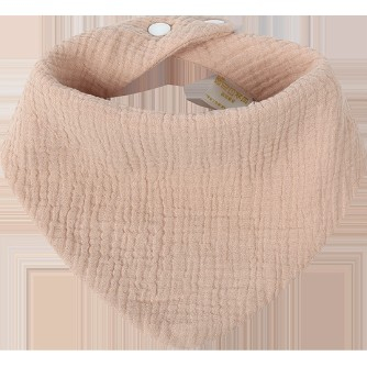 Jucarii, Copii & Bebe - Baveta Triunghiulara, Flippy, din Bumbac, pentru Copii 0-12 Luni, 33x32 cm, Rezistenta la Apa, Crem