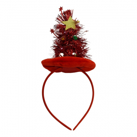 Decoratiuni, ornamente si articole Craciun - Bentita/cerc brad de Craciun, culoare rosie, marime standard, Flippy