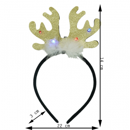Bentita/cerc ren de Craciun, culoare negru cu auriu, marime standard, Flippy [10]