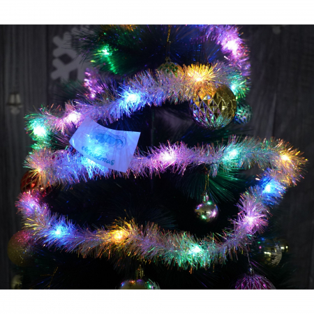 Beteala Craciun cu LED, Multicolora, simpla, 2 m x 5 cm, PVC, Sir, Artificiala, Flippy [2]