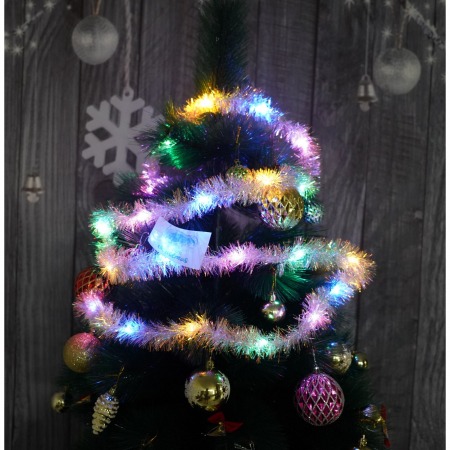 Beteala Craciun cu LED, Multicolora, simpla, 2 m x 5 cm, PVC, Sir, Artificiala, Flippy [1]