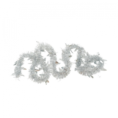 Decoratiuni, ornamente si articole Craciun - Beteala Craciun, Flippy, argintiu, marimea: 2 m x 9 cm x 5 cm material:folie PVC, interior/exterior