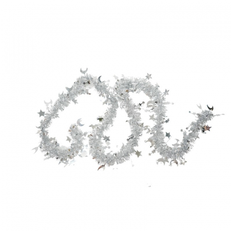 Decoratiuni, ornamente si articole Craciun - Beteala Craciun, Flippy, argintiu, marimea: 2 m x 9 cm x 5 cm material:folie PVC, interior/exterior