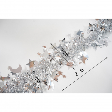 Beteala Craciun, Flippy, argintiu, marimea: 2 m x 9 cm x 5 cm material:folie PVC, interior/exterior [5]