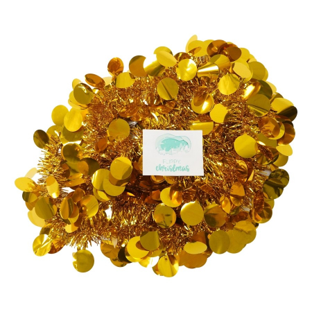 Decoratiuni, ornamente si articole Craciun - Beteala Craciun, Flippy, auriu, marimea: 2 m x 11 cm material:folie PVC, interior/exterior