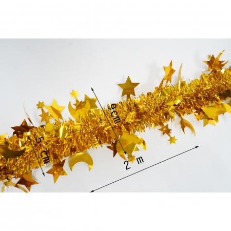 Beteala Craciun, Flippy, auriu, marimea: 2 m x 9 cm x 5 cm material:folie PVC, interior/exterior [5]