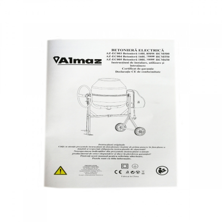 Betoniera profesionala 160L 1000W HCM550, AZ-EC004 [2]