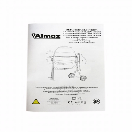 Betoniera profesionala 180L, 1000W, 28 rpm, HCM650, AZ-EC005 [2]