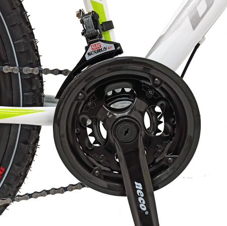 Bicicleta MTB-HT 24″ BR Storm, cadru otel 13″ ,21 viteze, Alb [3]