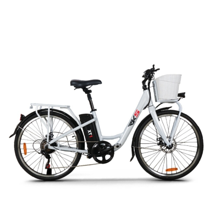 Biciclete, trotinete, triciclete - Bicicletă electrică RDB XT-1 cu motor de 250W, pliabilă, 6 viteze, model 2022, cos transport - asistență la pedalare