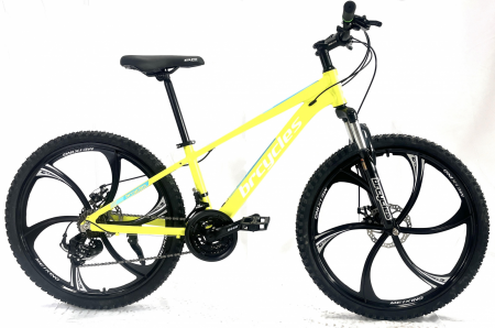 Bicicleta MTB 24″ BR Tornado, cadru Aluminiu, 21 viteze, Roti magnesium cu Shimano, Verde [1]