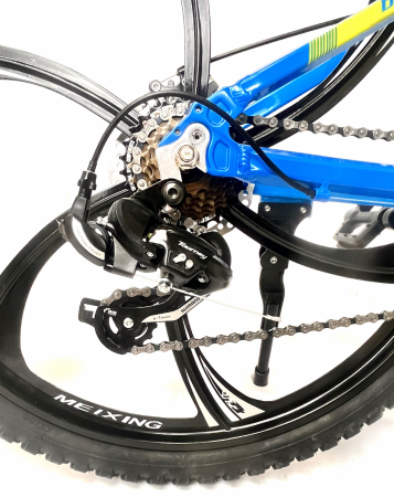 Bicicleta MTB 24″ BR Tornado, cadru Aluminiu, 21 viteze, Roti magnesium cu Shimano, Albastru [7]