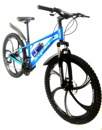 MTB - Bicicleta MTB 24″ BR A2404 Tornado, cadru Aluminiu, 21 viteze, Roti magnesium cu Shimano, Albastru