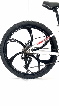 Bicicleta MTB 24″ BR Tornado, cadru Aluminiu, 21 viteze, Roti magnesium cu Shimano, Alb [4]