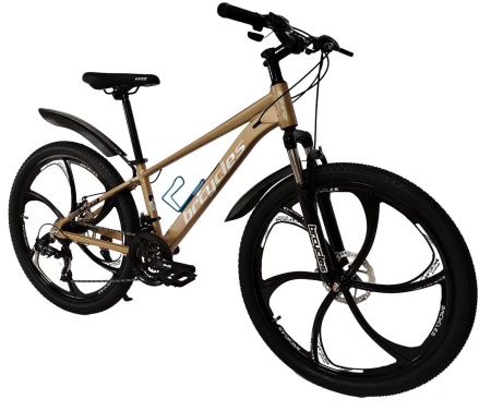 Bicicleta MTB 26″ BR A2604 Tornado, cadru Aluminiu, 21 viteze, Roti magnesium cu Shimano, Gold [1]