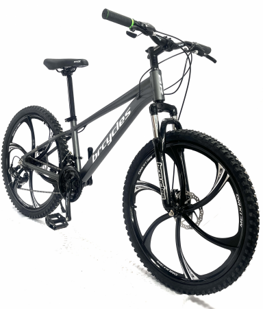 Bicicleta MTB 26″ BR A2604 Tornado, cadru Aluminiu, 21 viteze, Roti magnesium cu Shimano, Gri [1]