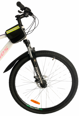 Bicicleta MTB 29″ BR Tornado Trekking cu Carrier, cadru Aluminiu, 21 viteze, cu Shimano, Alb [1]