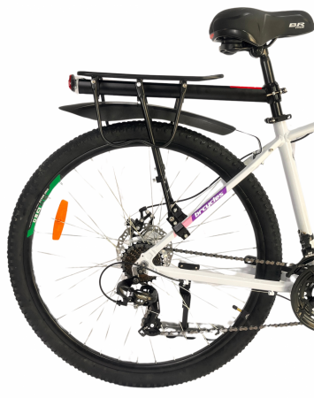Bicicleta MTB 29″ BR Tornado Trekking cu Carrier, cadru Aluminiu, 21 viteze, cu Shimano, Alb [3]