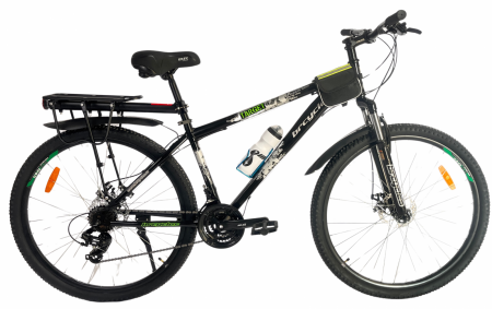 Biciclete, trotinete, triciclete - Bicicleta MTB- 29"TG Carrier, cadru otel 17', manete secventiale, frane disc, 21 viteze, negru/argintiu SHIMANO