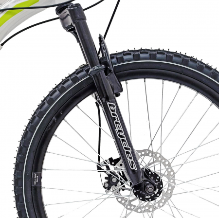 Bicicleta MTB-HT 26" BR Storm, cadru otel 14", frane disc, manete secventiale, 21 viteze, Alb/verde [9]