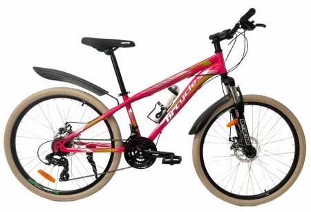 Biciclete adulti - Bicicleta MTB-HT 26" BR Storm, cadru otel 14", frane disc, manete secventiale, 21 viteze, Roz