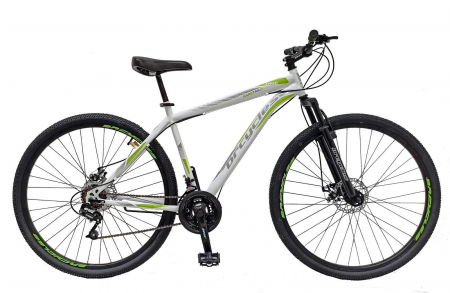 Biciclete adulti - Bicicleta MTB-HT 29" BR Arizona, cadru otel 17', manete secventiale, frane disc, 21 viteze, alb/negru