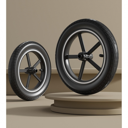 Bicicleta pentru Copii, Flippy, Fara Pedale, Pentru 2-6 Ani, 2 Roti Silentioase, Sa Reglabila 43 - 58 cm, din Plastic si Fibra de Sticla, 88 x 56 x 43 cm, Negru [2]