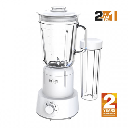 Pentru Casa si Camping - Blender 2 in 1 cu cupe din plastic si sticla, 350 W , Material Fara BPA, BoHM BM5010