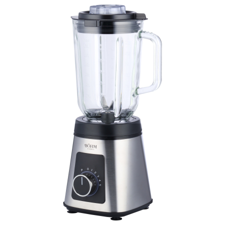 Casă și camping - Blender de masa BoHM Home BTBG80S15, 800 W, 1,5 L, 5 viteze + Pulse, 6 lame