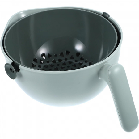 Bol cu Doua Straturi, Flippy, pentru Fructe, Legume, cu Cos de Scurgere a Apei, 2L, din ABS+PP, 29.9 x 22.5 x 11.8 cm, Verde [2]