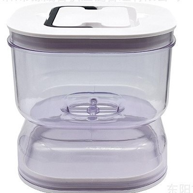 Bucatarie si electrocasnice - Borcan pentru Muraturi, Flippy, cu Separator pentru Lichide, Ermetic, Termorezistent, Tip Clepsidra, 1400 ml, ABS, Alb, 13.5x9.5 cm