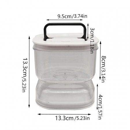 Borcan pentru Muraturi, Flippy, cu Separator pentru Lichide, Ermetic, Termorezistent, Tip Clepsidra, 1400 ml, ABS, Alb, 13.5x9.5 cm [5]