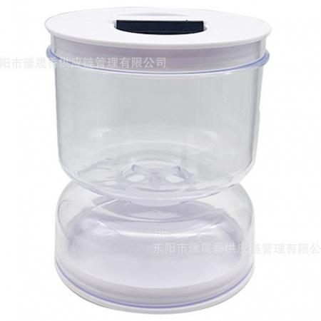 Bucatarie si electrocasnice - Borcan pentru Muraturi, Flippy, cu Separator pentru Lichide, Ermetic, Termorezistent, Tip Clepsidra, 800 ml, ABS, Alb, 13x11 cm