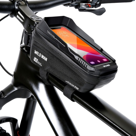Borseta pentru bicicleta cu suport de telefon Flippy, capcitate 1L, 20.5x11.1x10.5 cm, cu spatiu de stocare, protectie waterproof, ecran tactil, fixare in 3 locuri, protectie lumina, orificiu casti, n [7]