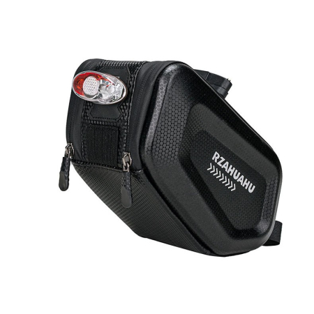 Borseta pentru bicicleta Flippy, Hard Shell, material piele artificiala si carbon, 20x12x11.5 cm, prindere de sa, capacitate 2L, impermeabila, negru [1]