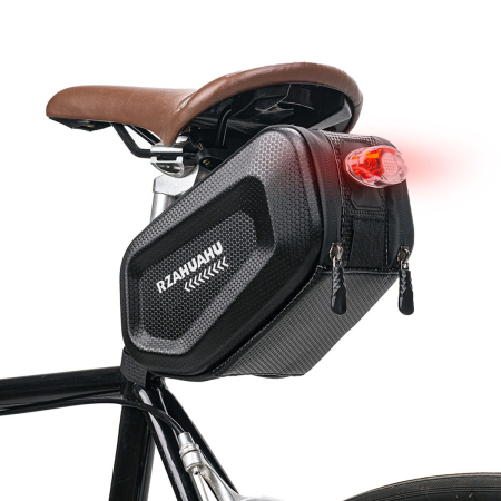 Borseta pentru bicicleta Flippy, Hard Shell, material piele artificiala si carbon, 20x12x11.5 cm, prindere de sa, capacitate 2L, impermeabila, negru [9]