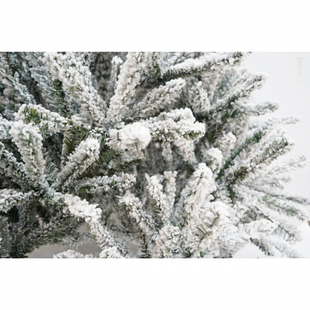 Lichidare Brad Artificial de Craciun, Flippy, 1.8 m inaltime, Verde, Pulverizat alb-tip zapada, Diametru inferior 110 cm, Interior/ Exterior [8]