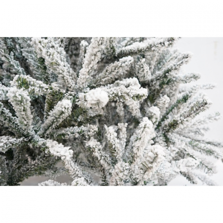 Lichidare Brad Artificial de Craciun, Flippy, 1.8 m inaltime, Verde, Pulverizat alb-tip zapada, Diametru inferior 110 cm, Interior/ Exterior [17]