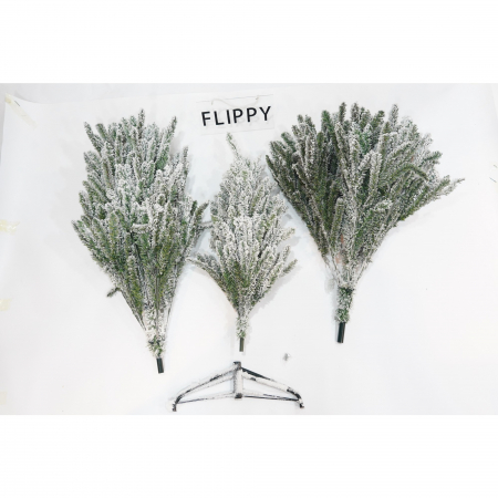 Brad Artificial de Craciun, Flippy, 1.8 m inaltime, Verde, Pulverizat alb-tip zapada, Diametru inferior 110 cm, Interior/ Exterior [2]