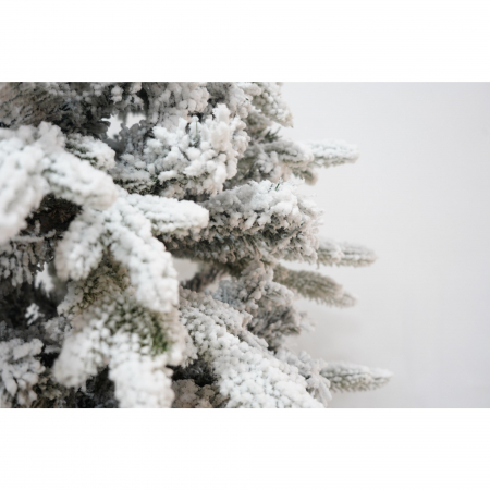 Brad Artificial de Craciun, Flippy, 1.8 m inaltime, Verde, Pulverizat complet alb-tip zapada, Interior/ Exterior, Bogat 512 ramuri [1]
