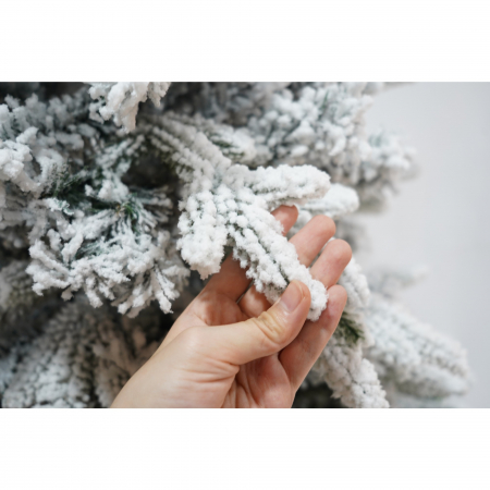 Brad Artificial de Craciun, Flippy, 1.8 m inaltime, Verde, Pulverizat complet alb-tip zapada, Interior/ Exterior, Bogat 512 ramuri [4]