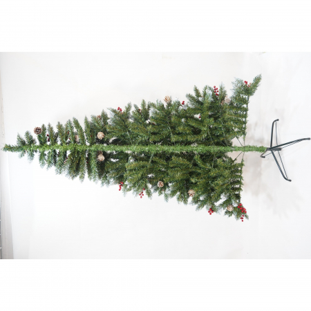 Brad Artificial de Craciun, Flippy, Sectionat pentru Perete/ Colt, 1.50 m inaltime, Verde, Decorat, Diametru Inferior 83 cm, Interior/ Exterior [3]