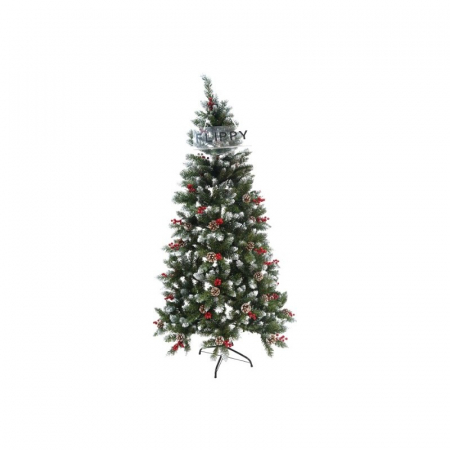 Decoratiuni, ornamente si articole Craciun - Brad Artificial de Craciun, Flippy, Sectionat pentru Perete/ Colt, 1.50 m inaltime, Verde, Decorat, Diametru Inferior 83 cm, Interior/ Exterior