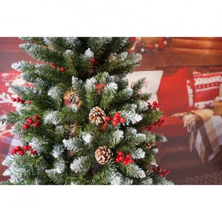 Brad Artificial de Craciun, Flippy, Sectionat pentru Perete/ Colt, 1.80 m inaltime, Verde, Decorat, Diametru Inferior 95 cm, Interior/ Exterior [12]