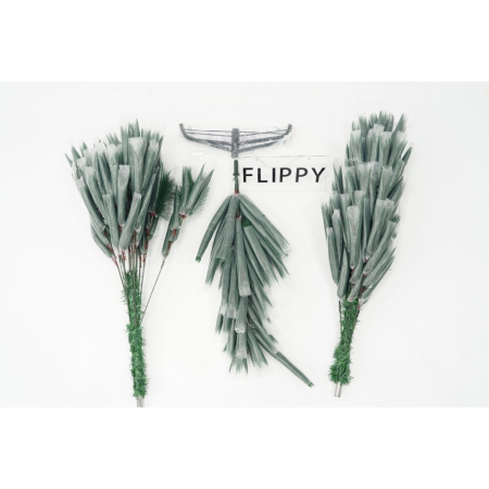 Brad artificial de Craciun tip pin, clasic, pentru interior/exterior, inaltime 120 cm, Flippy, verde, suport metalic inclus [1]